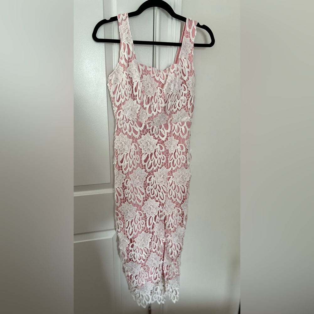 White Lace with Pink dress